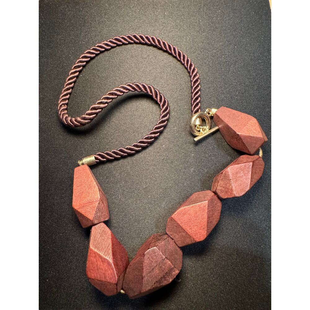 18in Wooden Necklace on Cord with Toggle Clasp